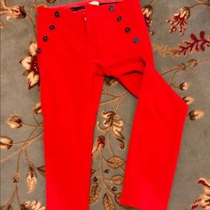 Red anthropology skinny capris